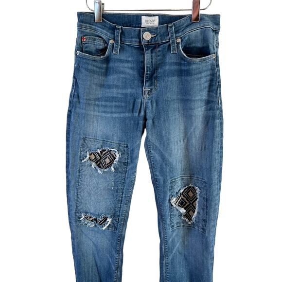 Hudson Nico Super Skinny Distressed Patchwork Jeans 28 - Picture 1 of 8
